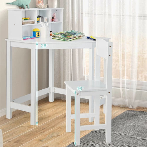 Kids Corner Wooden Activity Study Desk And Chair Set - Merchandise Plug