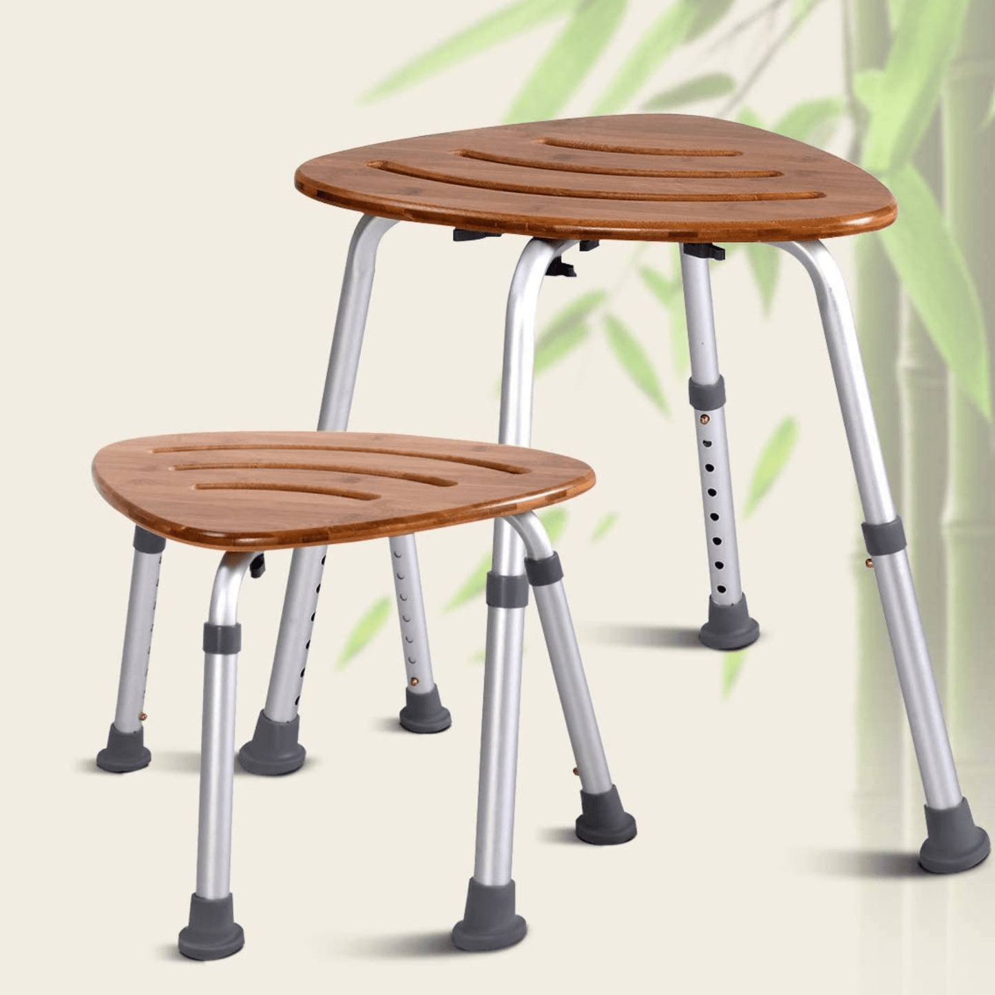 Modern Bamboo Adjustable Waterproof Corner Shower Bench Stool Seat - Merchandise Plug