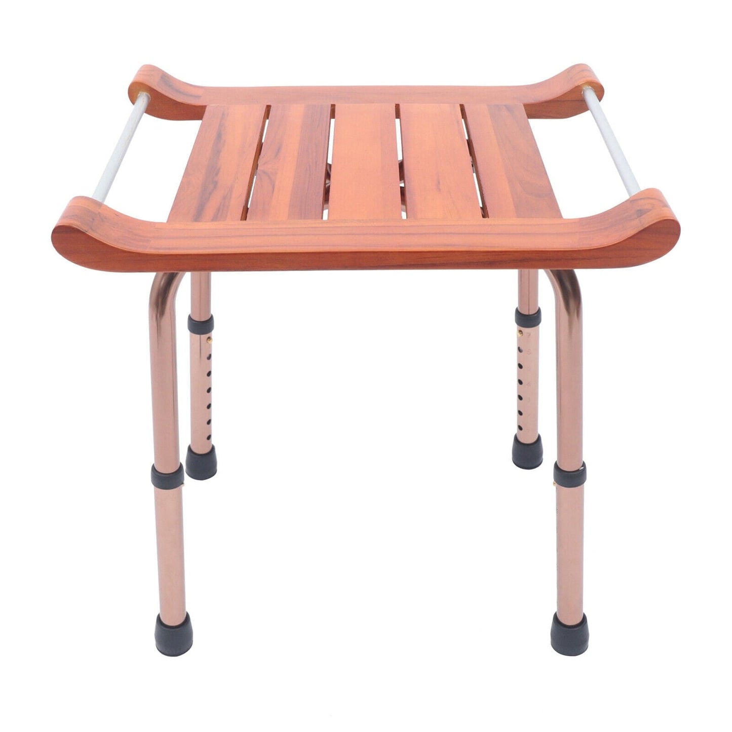 Ergonomic Adjustable Wooden Teak Corner Shower Bath Chair Seat