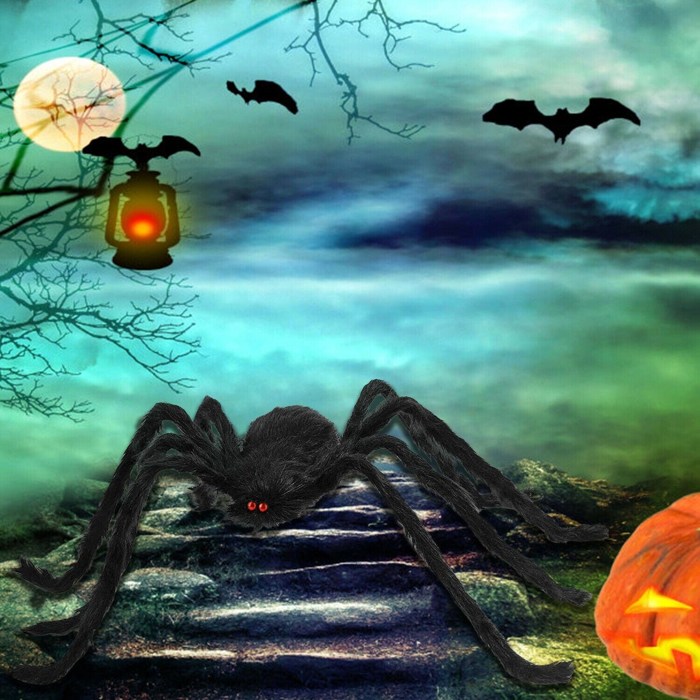 Big Spooky Giant Halloween House Spider Decoration 4 PCS - Merchandise Plug