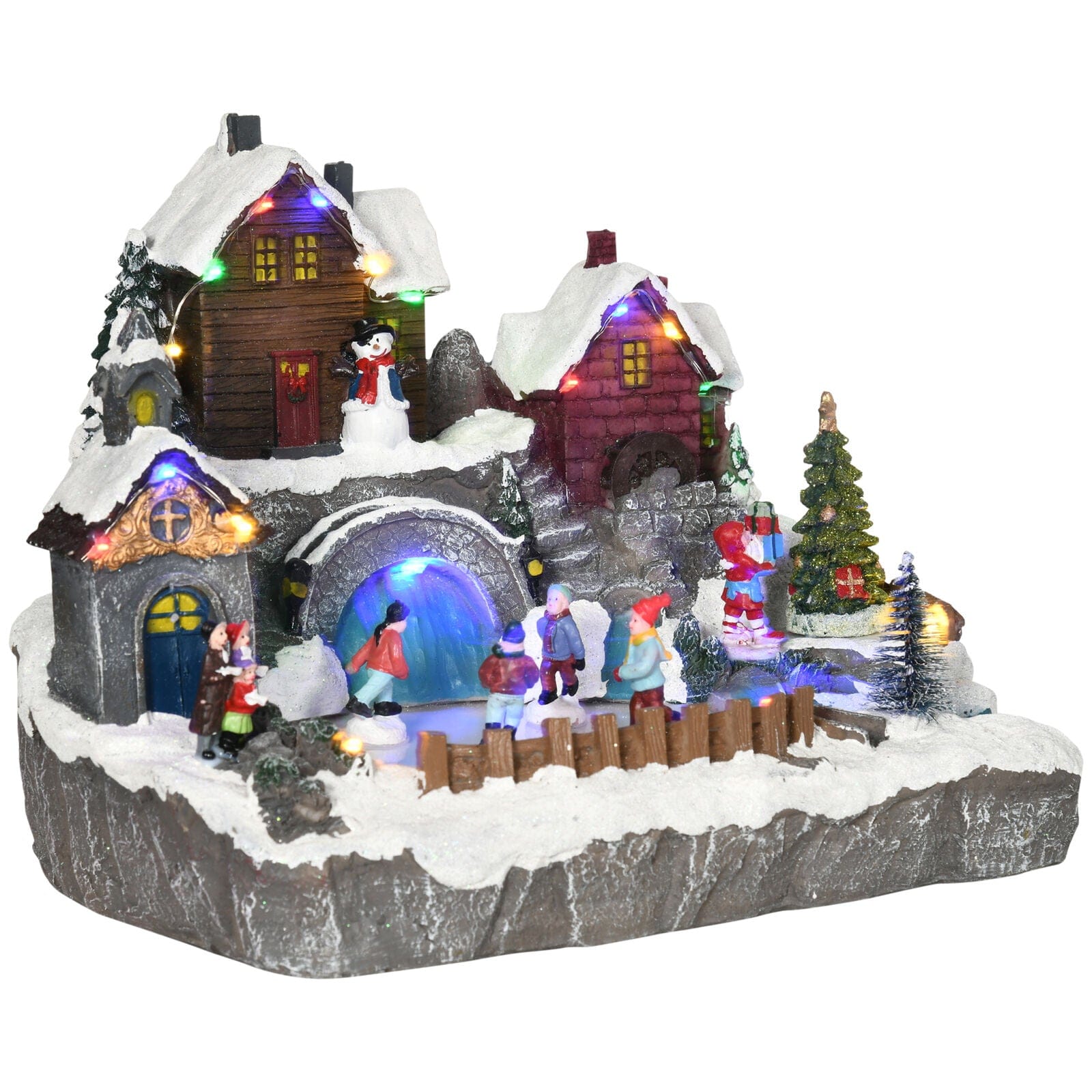 Jolly Holiday Pre Lit LED Christmas Vacation Village House Figurine - Merchandise Plug