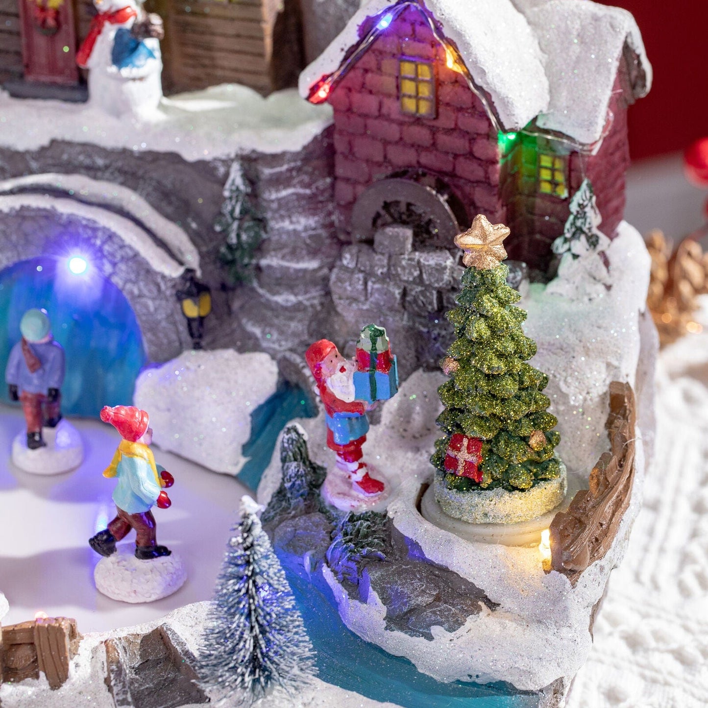 Jolly Holiday Pre Lit LED Christmas Vacation Village House Figurine - Merchandise Plug