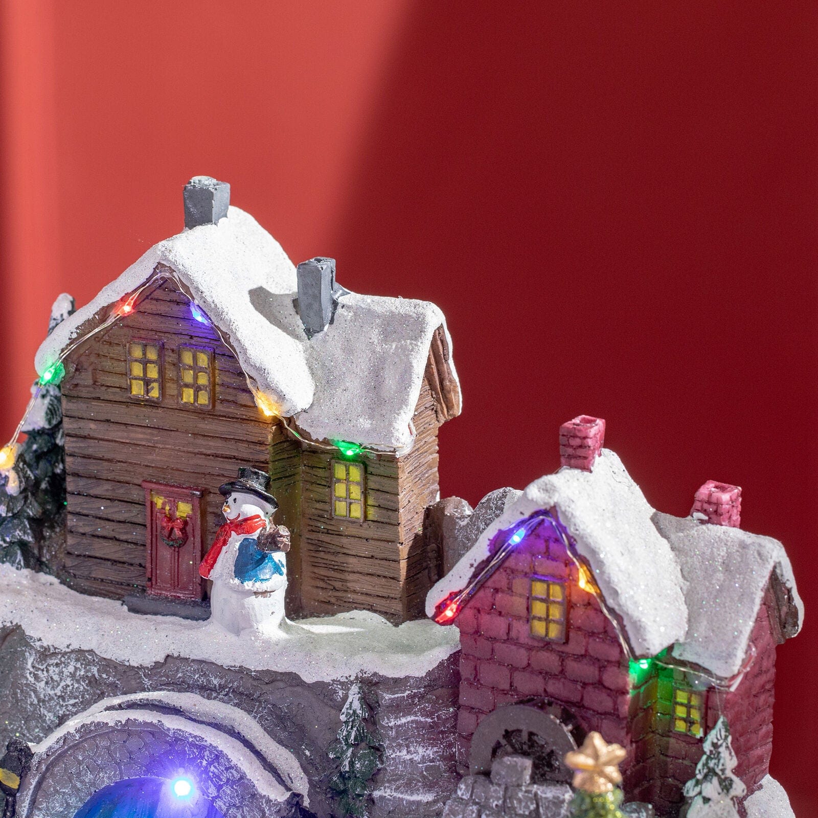 Jolly Holiday Pre Lit LED Christmas Vacation Village House Figurine - Merchandise Plug