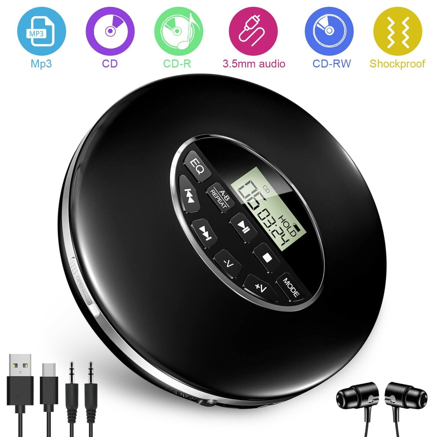 Small Portable Walkman CD Player For Car - Merchandise Plug