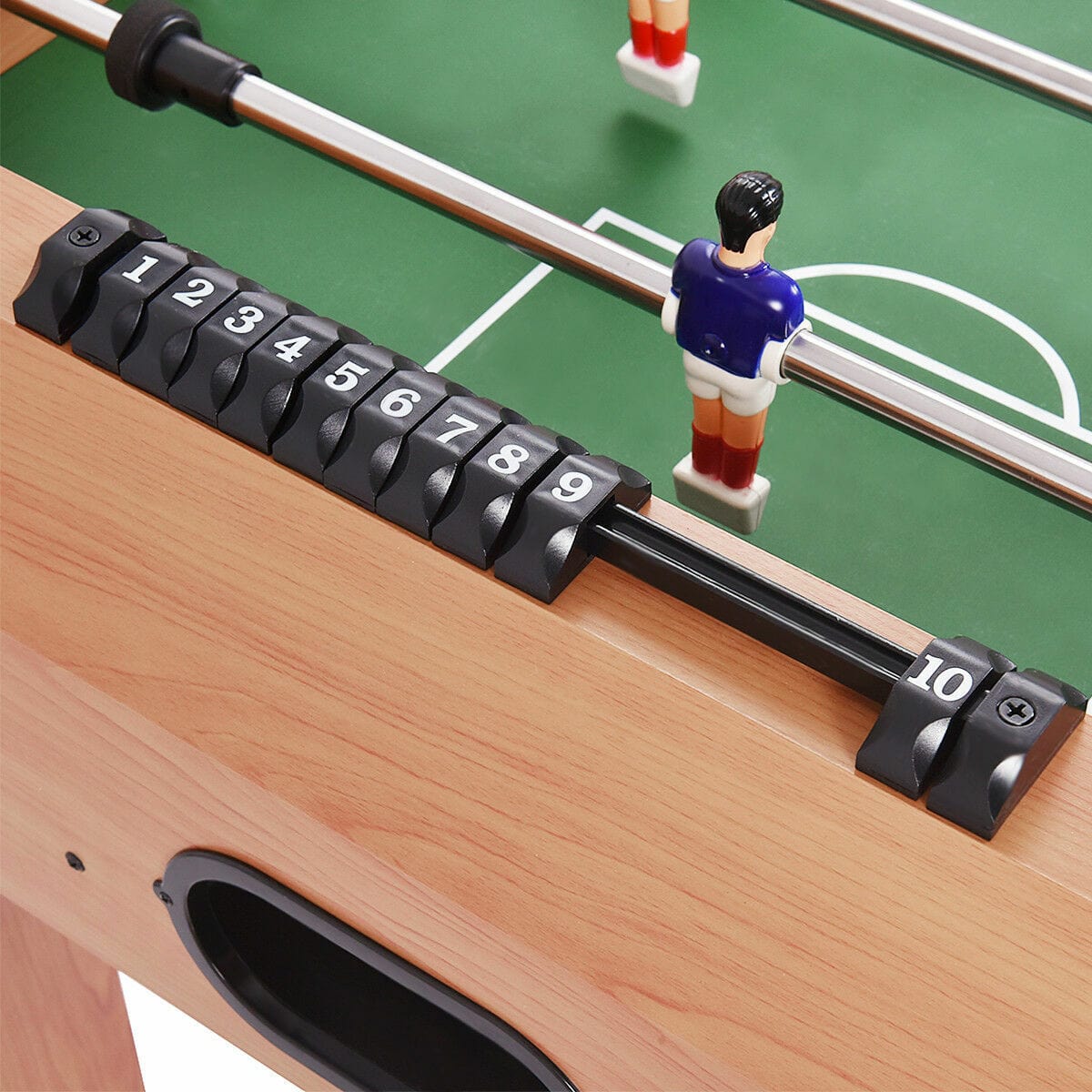 Kids Compact Wooden Indoor Mini Foosball Table Set - Merchandise Plug