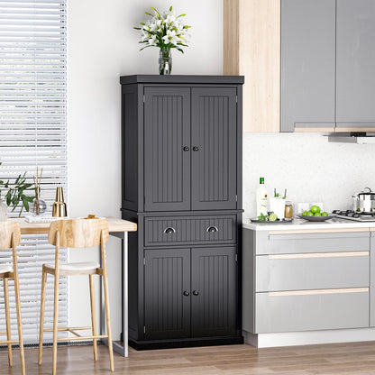 Spacious Wooden Freestanding Kitchen Storage Pantry Closet Cabinet - Merchandise Plug