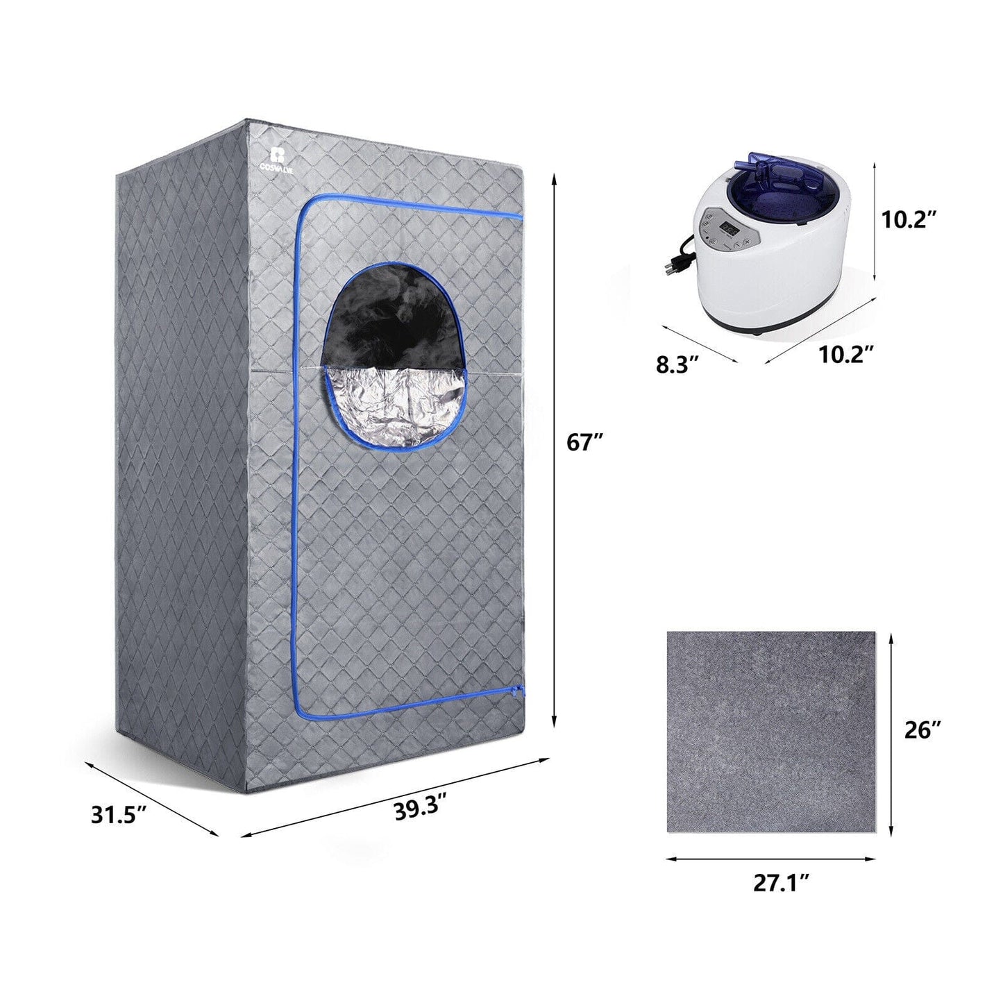 Personal Portable Indoor / Outdoor Home Steam Sauna Kit - Merchandise Plug