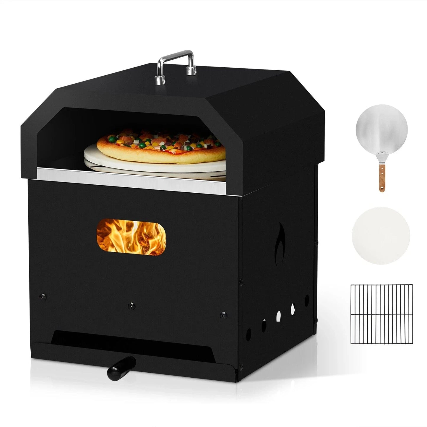 Portable Outdoor Wood Fired Pizza Oven for Backyard Cooking