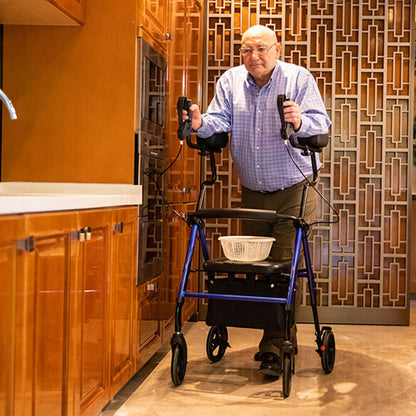 Sturdy Rollator Walker With Seat For Elderly