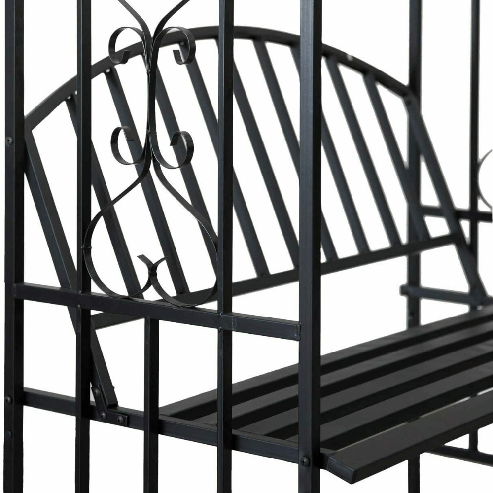 Large Outdoor Backyard Garden Arbor Archway Trellis Bench - Merchandise Plug