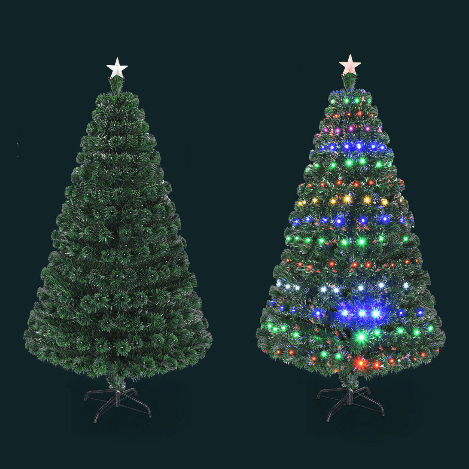 Large Green Artificial Pre Lit Home Holiday Christmas Tree 7FT - Merchandise Plug