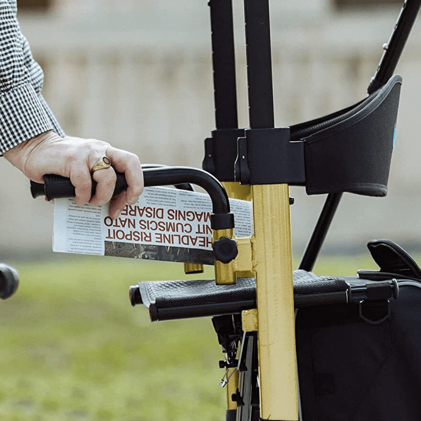 Heavy Duty Elderly Stand Upright Rollator Walker With Seat - Merchandise Plug