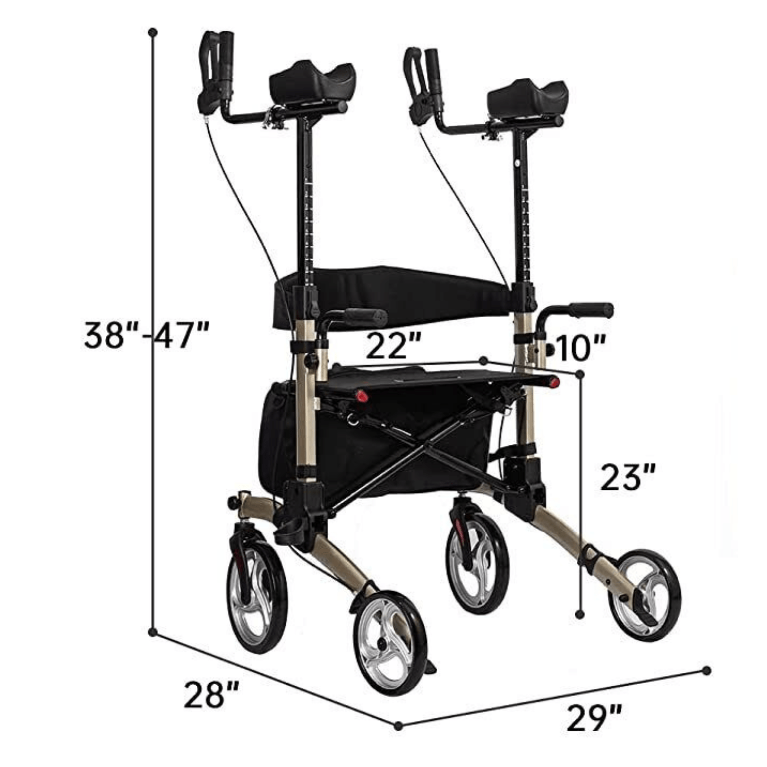 Heavy Duty Elderly Stand Upright Rollator Walker With Seat - Merchandise Plug