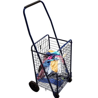 Portable Folding Wheeled Grocery Basket Shopping Cart Trolley - Merchandise Plug