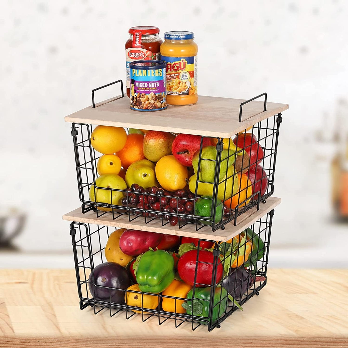 Modern Countertop Fruit And Vegetable Wire Storage Container Basket - Merchandise Plug