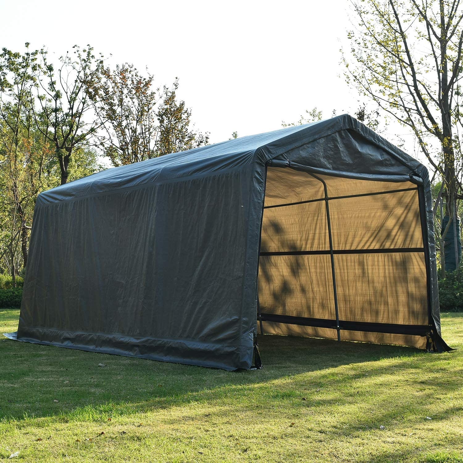 Large Portable Enclosed Covered Carport Canopy Garage Tent - Merchandise Plug