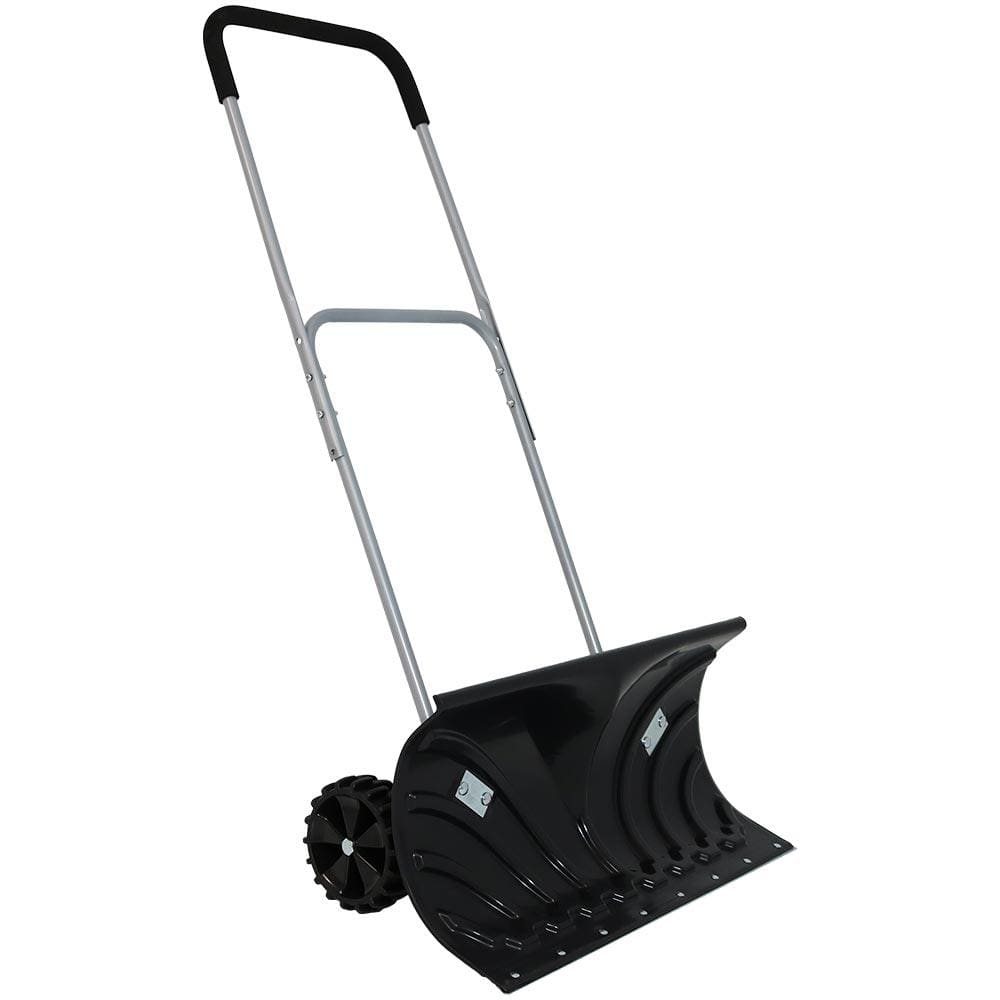 Ergonomic Snow Pusher Shovel With Wheels - Merchandise Plug