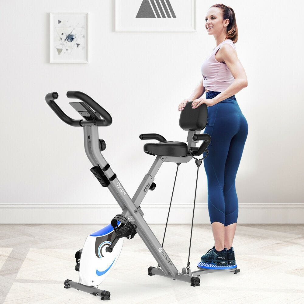 Compact Recumbent Stationary Home Fitness Exercise Bike - Merchandise Plug