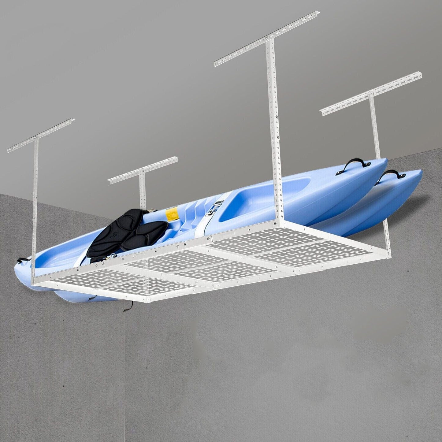 Large Capacity Overhead Hanging Garage Ceiling Storage Shelf Rack 6FT - Merchandise Plug