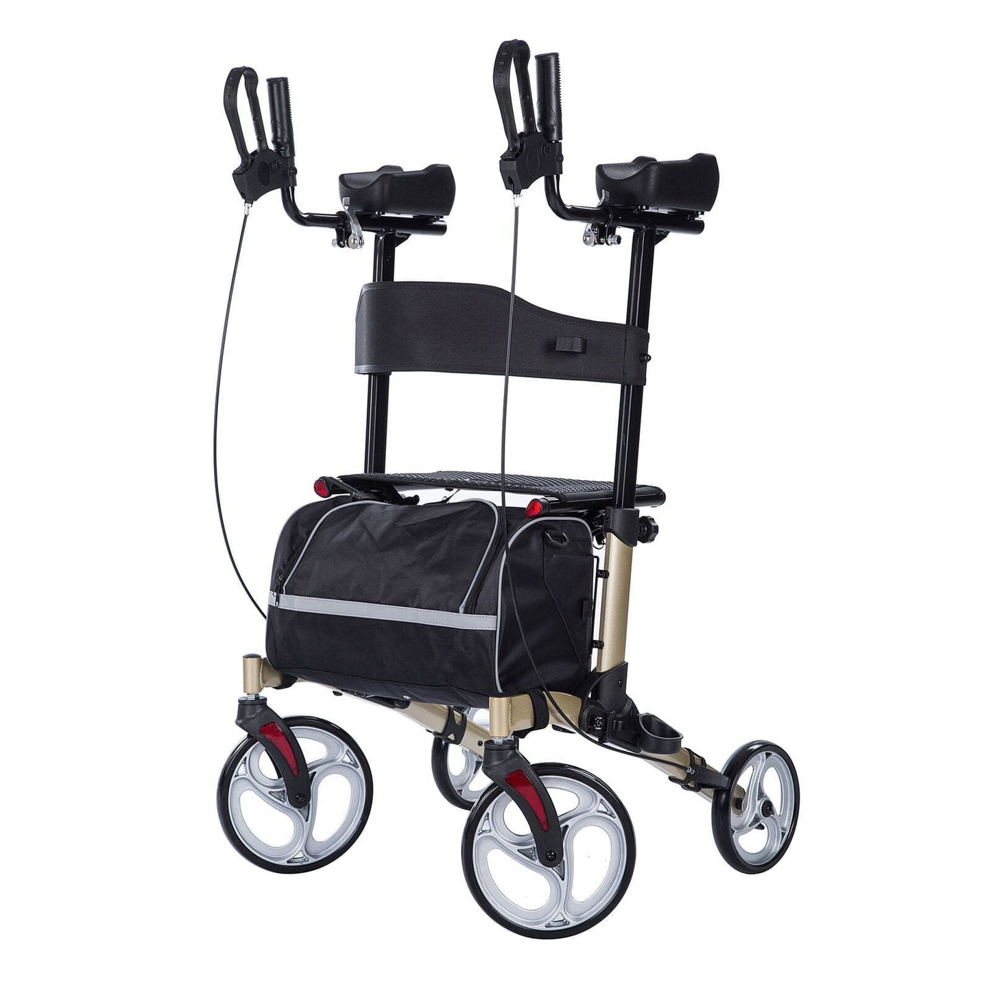 Heavy Duty Elderly Stand Upright Rollator Walker With Seat - Merchandise Plug