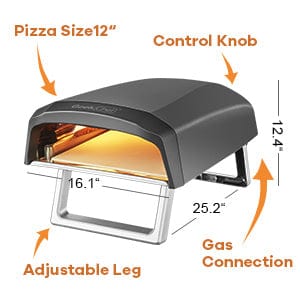 12 Inch Portable Gas Outdoor Pizza Oven - Merchandise Plug