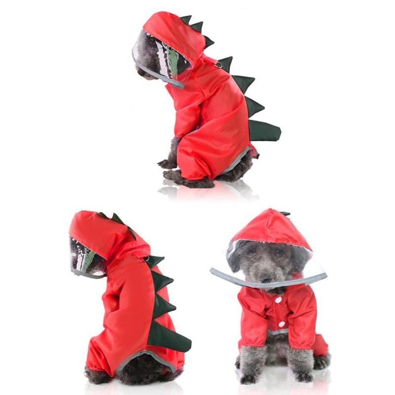 Waterproof Dinosaur Dog Rain Coat With Hood - Merchandise Plug