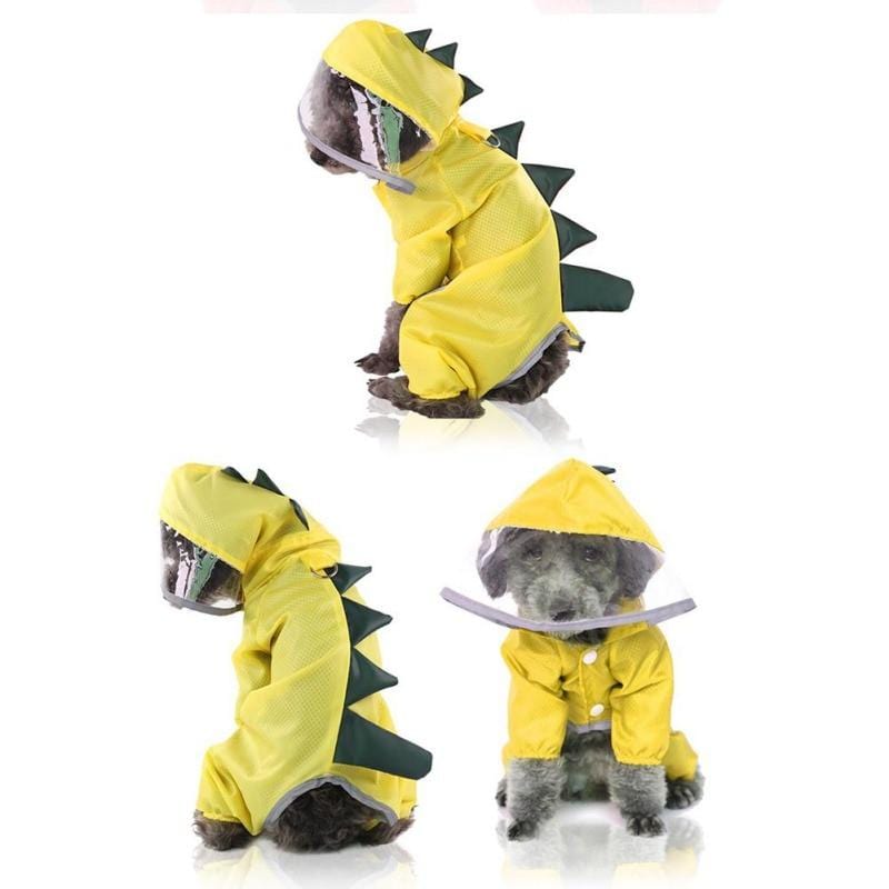 Waterproof Dinosaur Dog Rain Coat With Hood - Merchandise Plug