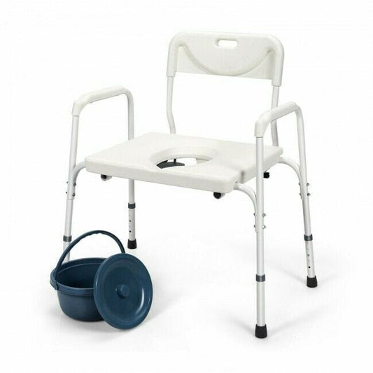 Portable 3 in 1 Bedside Toilet Commode Chair - Merchandise Plug