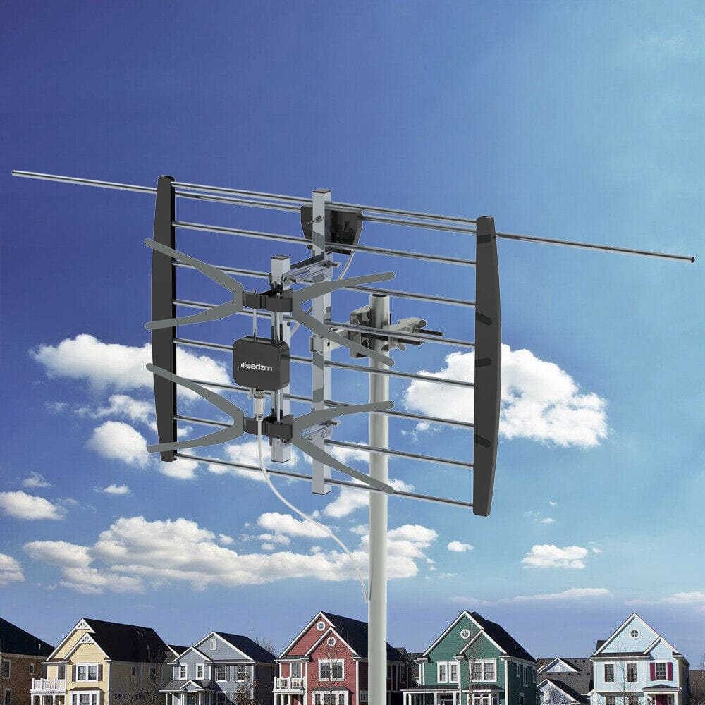 Long Distance Amplified Outdoor Digital TV Antenna 140 Miles - Merchandise Plug