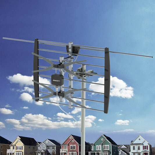 Long Distance Amplified Outdoor Digital TV Antenna 140 Miles - Merchandise Plug