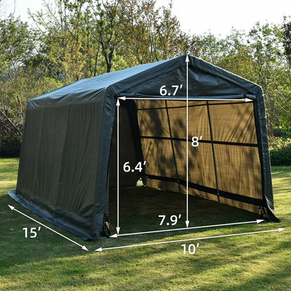 Large Portable Enclosed Covered Carport Canopy Garage Tent - Merchandise Plug