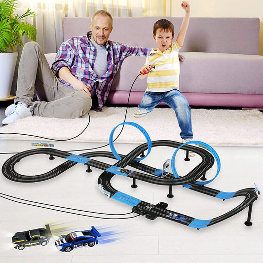 Kids Electric Speed Race Car Zoom Slot Track Toy Game Set - Merchandise Plug