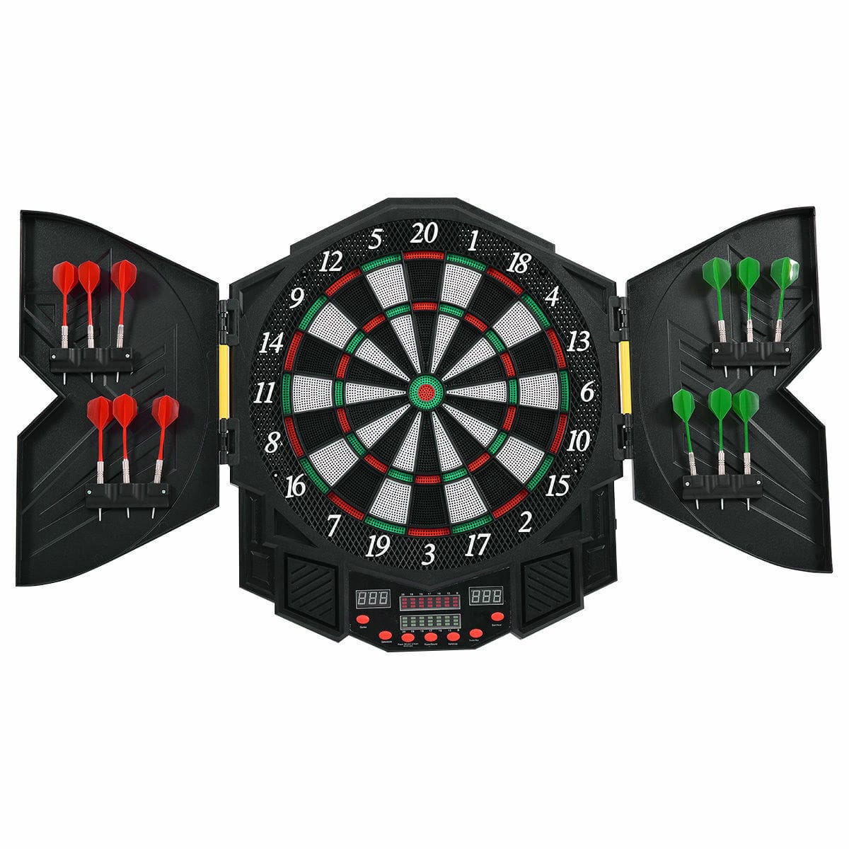 Exclusive Compact Electronic Game Room Dart Board Cabinet Set - Merchandise Plug