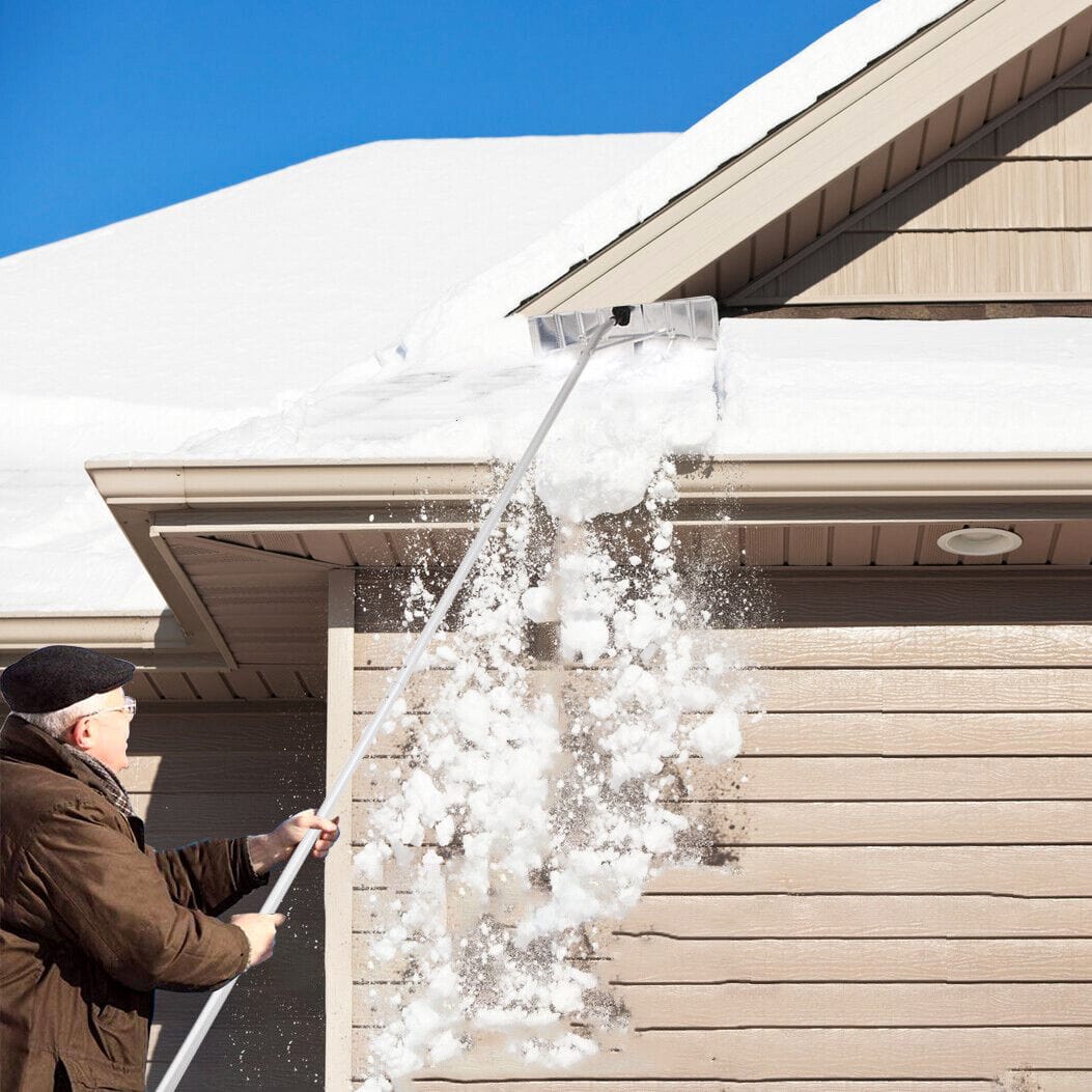 Large Telescoping Aluminum Roof Snow Remover Rake Shovel 20FT ...