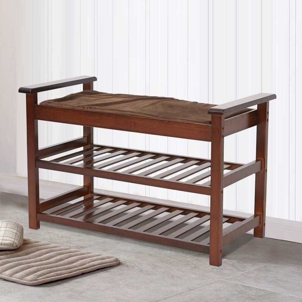 Large Capacity Cushioned Entryway Shoe Storage Rack Bench - Merchandise Plug