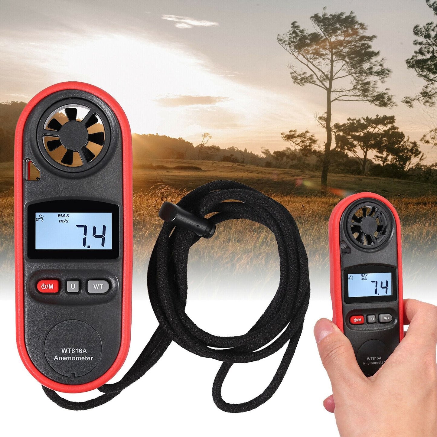 Handheld Wind Speed Measuring Device Anemometer - Merchandise Plug