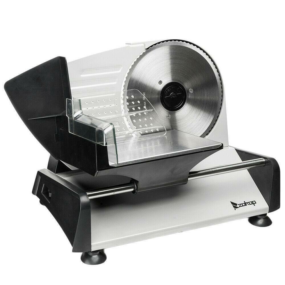 Meat Slicer Electric Deli Food Slicer, Stainless Steel Blade And Food  Carriage, Adjustable Thickness Food Slicer Machine For Meat, Cheese,  Bread(150W)